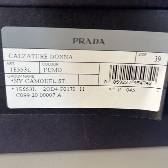 **PRADA** CALZATURE DONNA CAMOUFLAGE SNEAKER! NIB WITH RECEIPT Size 39 - Picture 7 of 7